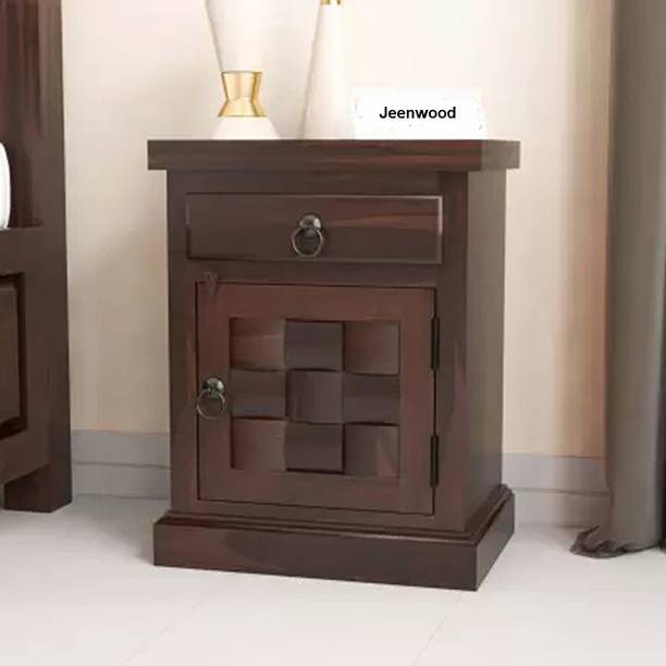 JeenWood Solid Wood Bedside Table
