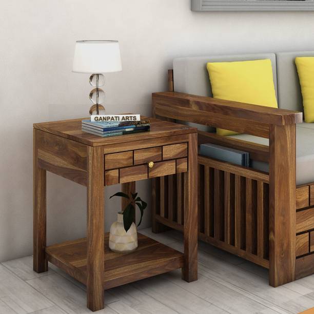 Ganpati Arts Sheesham Wood Italian Bedside Table For Bedroom/Wooden End/Nightstand Lamp Table Solid Wood Bedside Table