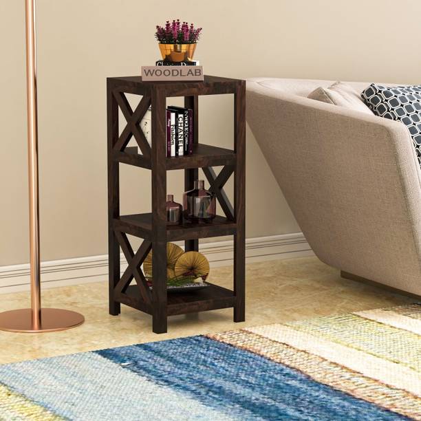 WOODENJOY Wooden Bed Side Table with 3 Shelves/End Table for Living & Bedroom Use Solid Wood Side Table