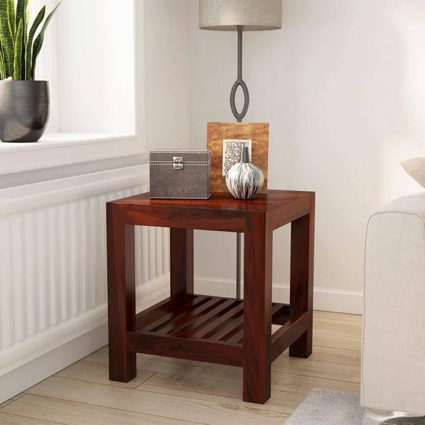 GenuineDecor Contemporary 2 Tier Rustic End Table Solid Wood End Table