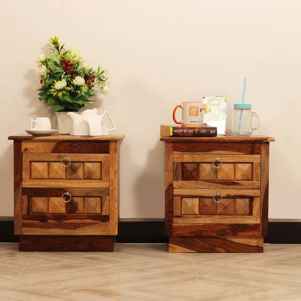 rf royal finish Diamondie two darwer Included,Smooth Corner,12-Month Warrenty,17"x12"x23" Solid Wood Bedside Table