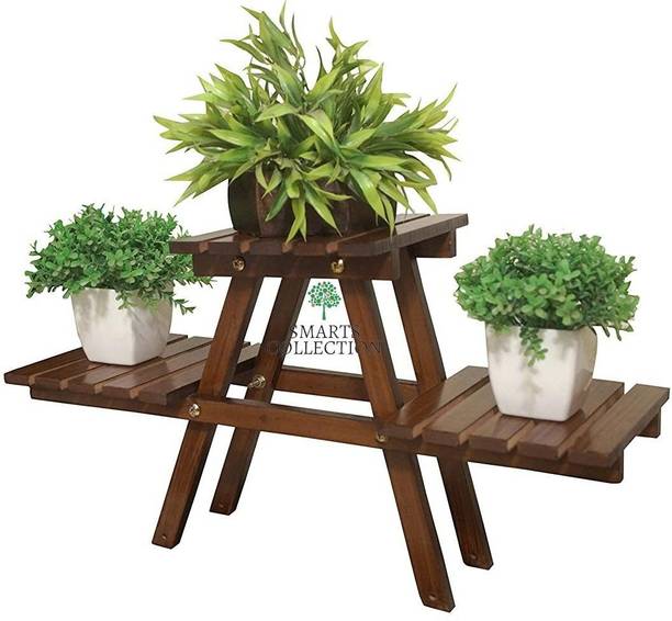 Giftoshopee Wooden Plant Stand for Balcony Living Solid Wood Side Table