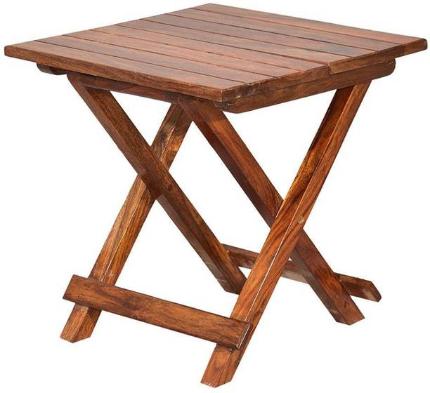 SHRI MINTU'S ART Wooden Patio Folding Table for Living Room | Square Coffee Table for Garden | Solid Wood Coffee Table