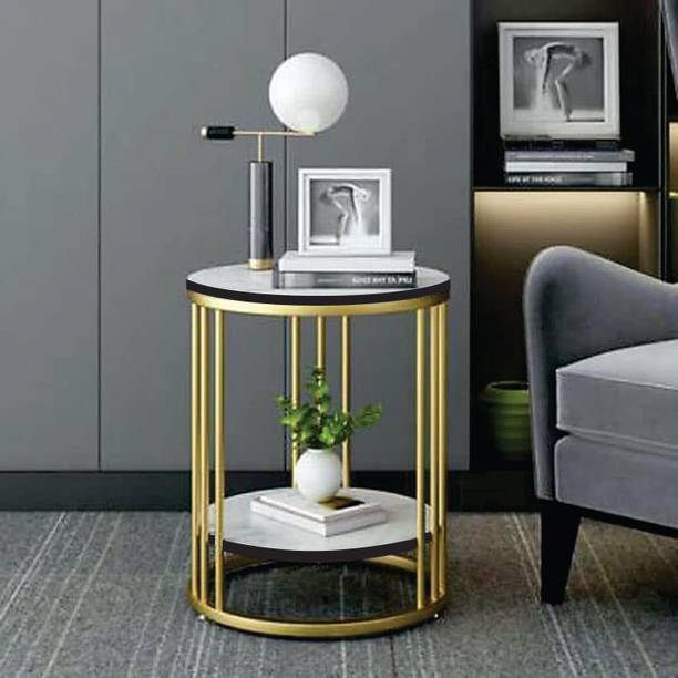 TRADE CRFAT Round End Table & Side Table for Coffee Snack Living Room Bedroom Metal End Table