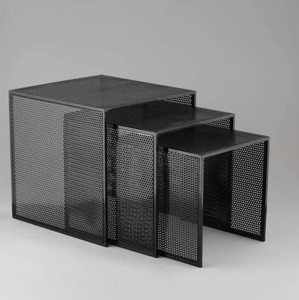 Indian Decor 48439 Set of 3 Wire Frame Nesting Side Tables, Industrial & Farmhouse Style Metal Side Table