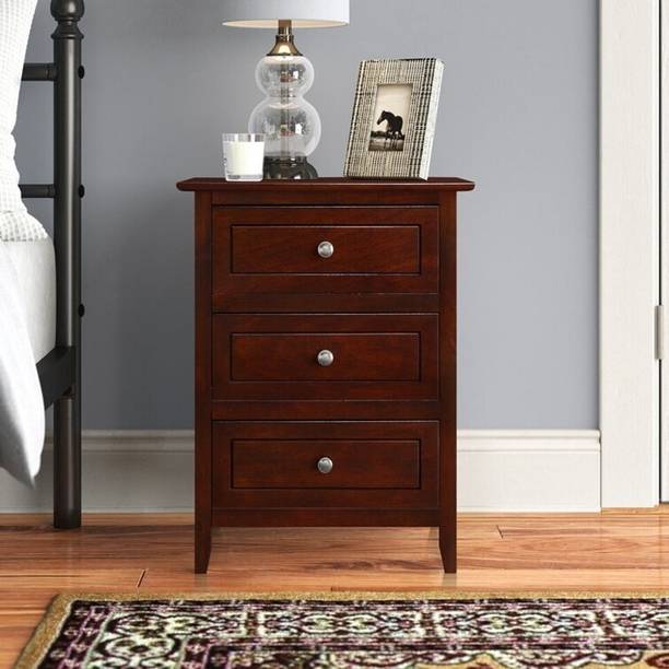 UNITEK FURNITURE Santaana Sheesham ( Rosewood ) 3 Drawer Solid Wood Bedside Table