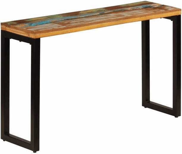 Indian Decor RWXL06 Industrial End Table, 47x14 Inch Metal Frame Side Table Engineered Wood Side Table