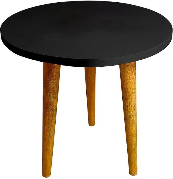 etiquette art Wooden Folding Table - Round Shape, Ideal for Living Room Engineered Wood Engineered Wood Side Table