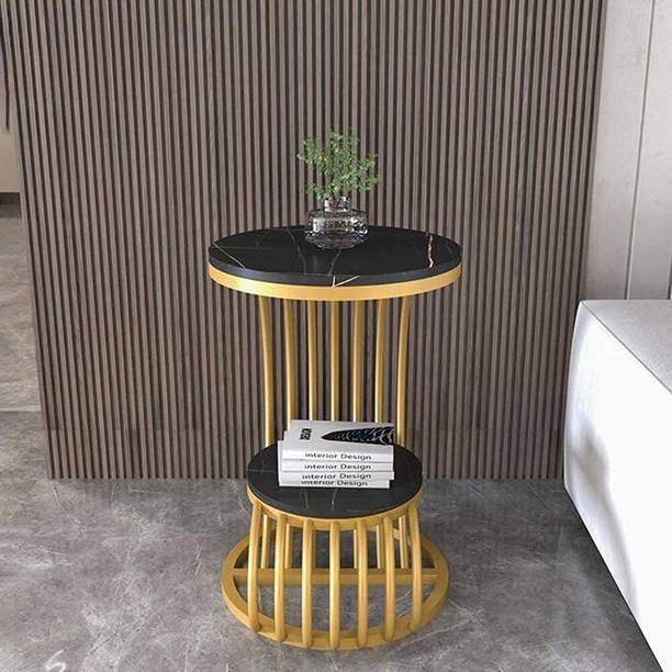 Aaliya mart Marble Table Look Stylish Metal Side Table for Modern Spaces Metal Side Table