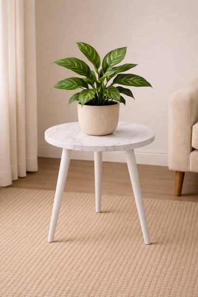 Ereteken ART Engineered Wood Foldable Round Shaped Side Table Engineered Wood Side Table