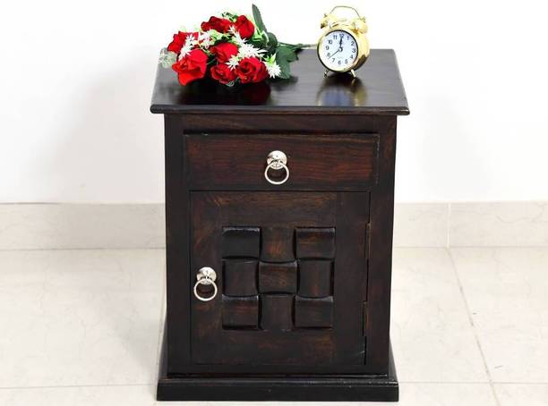 Banzara Arts Wooden Bedside Table for Bedroom Side End Table with Drawer Solid Wood Bedside Table