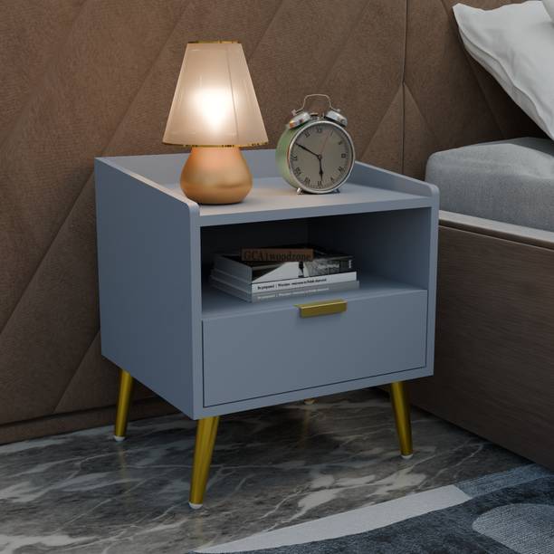FURNITELL FURNITELL Bedroom Living Room End Side Table With Storage Drawer Solid Wood Bedside Table