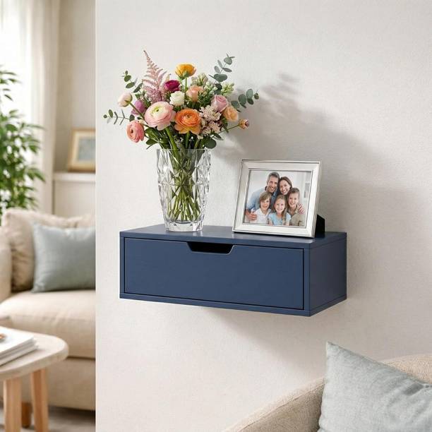 CraftOnline Floating Bedside Table with Drawer Modern Style Home Decor Engineered Wood Bedside Table