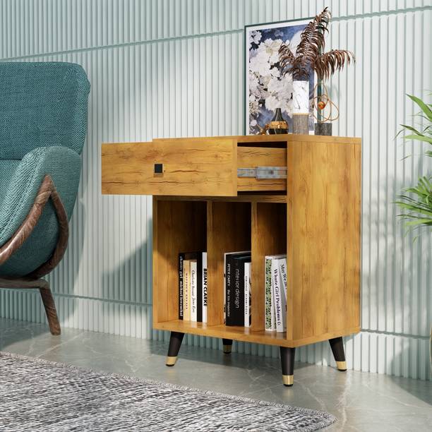 Hexa Red Bed Side Table with 1-Drawer, Nightstand, Bedrooms, Storage Cabinet Engineered Wood Bedside Table