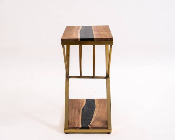 Artemish Shaped Modern Wood and Epoxy End Table - Versatile Side Table Solid Wood End Table