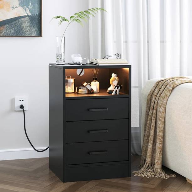 MONTAGE Wooden Bed Side Table for Bedroom Night Stand End Table Without Lights Engineered Wood Bedside Table