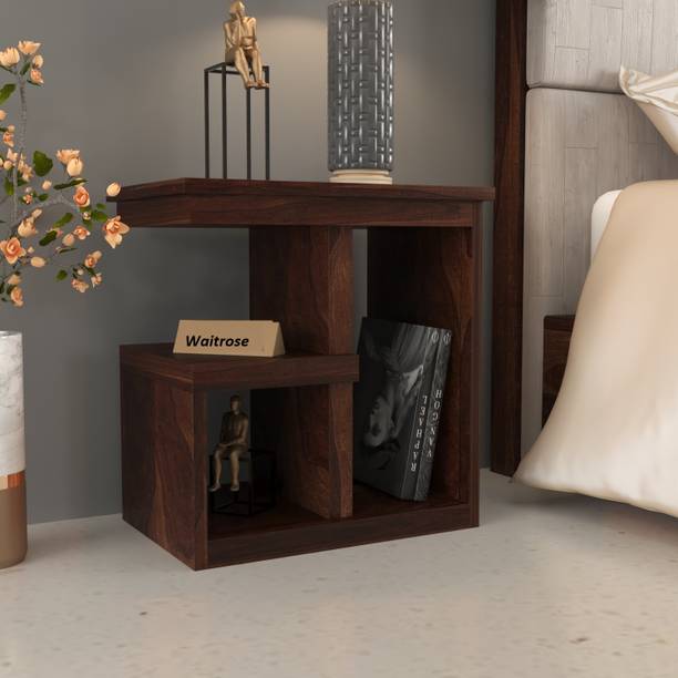 WAITROSE Sheesham Wooden Bedside Table for Bedroom | Rosewood Nightstand Lamp Holder Solid Wood Bedside Table