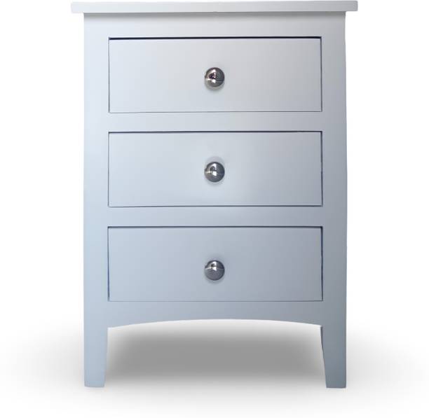 UNITEK FURNITURE 3 Drawer Bed Side, Night Stand Table Solid Wood End Table