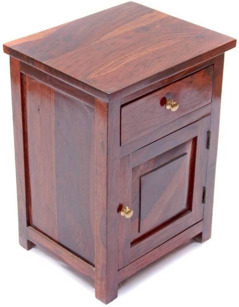 JB Art Wooden Side Table for Bedroom | Wood Bedside Table with Drawer (Matching Finish) Solid Wood Bedside Table