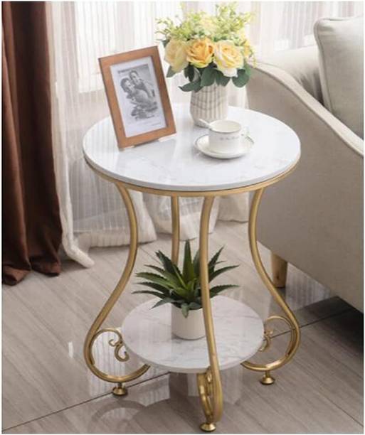 BESTQUALITY unique mdf marble top iron round shape living room decor table Engineered Wood Side Table