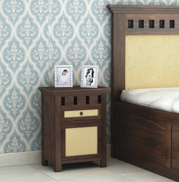 GOYALINTERIOR Sheesham Wood Bedside Table For Bedroom/Wooden End/Nightstand Lamp Table Solid Wood Bedside Table