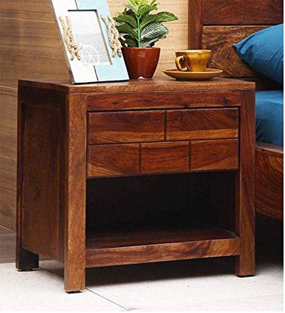 Ganpati Arts Sheesham Bedside Table For Bedroom/Wooden End/Wooden Nightstand Lamp Table Solid Wood Bedside Table