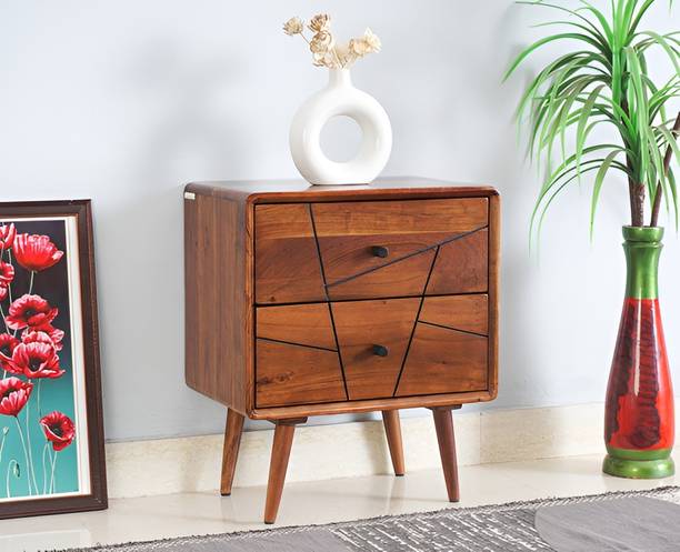 Jh Decore Solid Sheesham Wood Bedside Table with Drawer for Bedroom | Living Room Solid Wood Side Table