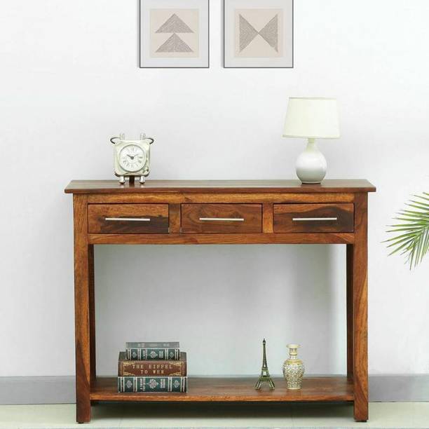The Furn Club Jake Solid Wood Console Table (Finish Color - Honey