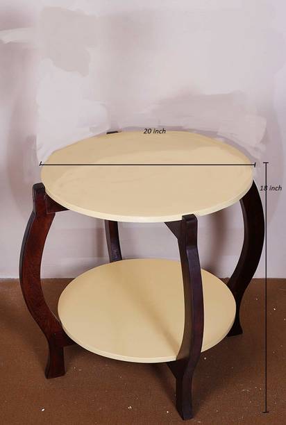 Allie Wood Engineering Wood Coffee Center Table for Living Room (Finish Color Off- White) Solid Wood Bedside Table
