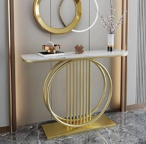 gifto shoppee Metal Iron Console Table|Entryway Hall Table|Wood Top Sofa Table for Living Room Metal Console Table