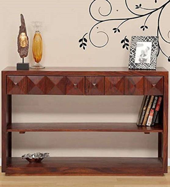 Ganpati Arts Sheesham Console/Bedside Table For Bedroom/Wooden End/Nightstand Lamp Table Solid Wood Console Table