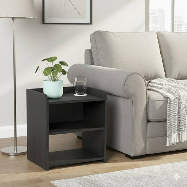 RSWOODEN HANDICRAFTS Minimalist Bedside Stool with Open Shelf – Compact Nightstand for Small Spaces Engineered Wood Side Table