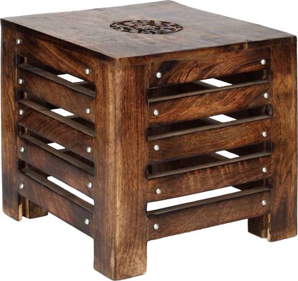 SHAH EMPORIUM Mango Wooden Stool Solid Wood End Table