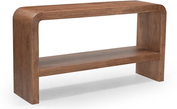 Fine Kraft INC Iconic Aesthetic Solid Wood Lita Entryway Natural Console Table for Living Room Solid Wood Console Table