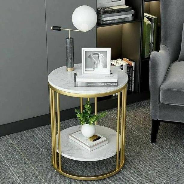 Gaxi Versatile Marble Pedestal Corner Table Engineered Wood Nesting Table