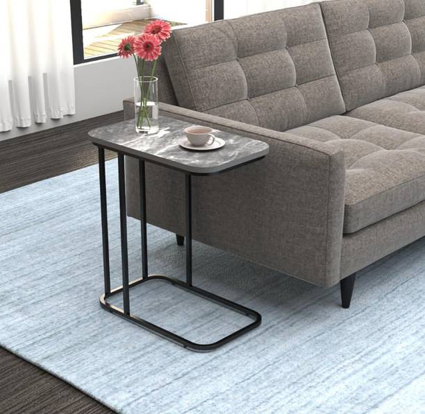 AIDOS Premium Side Table || Metal Side Table with Wooden Top Metal Side Table