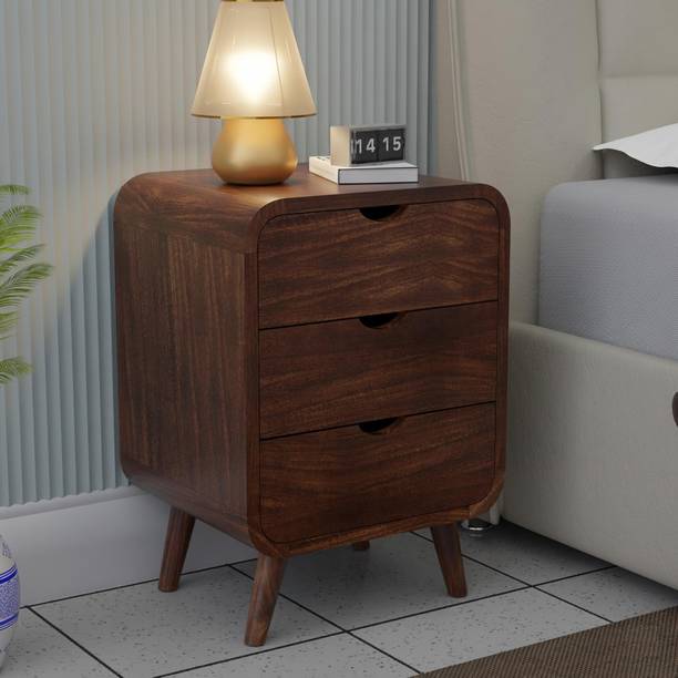 Craftjar Solid Sheesham Wood Bedside Table With Three Drawers For Bedroom | Kids Room | Solid Wood Bedside Table