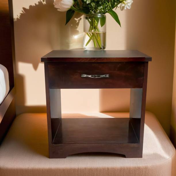 TRUE FURNITURE Alberto Bed Side Table for Bedroom with Drawer Side Table Engineered Wood Side Table