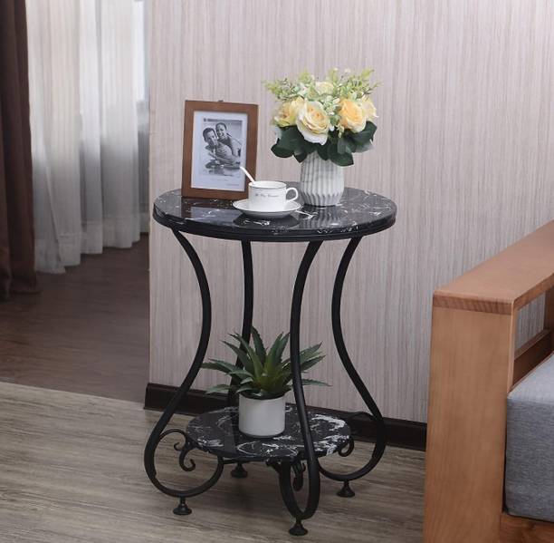 gifto shoppee Iron Coffee Table Simple Modern Bedside Round Side Table for Living Room Metal Side Table