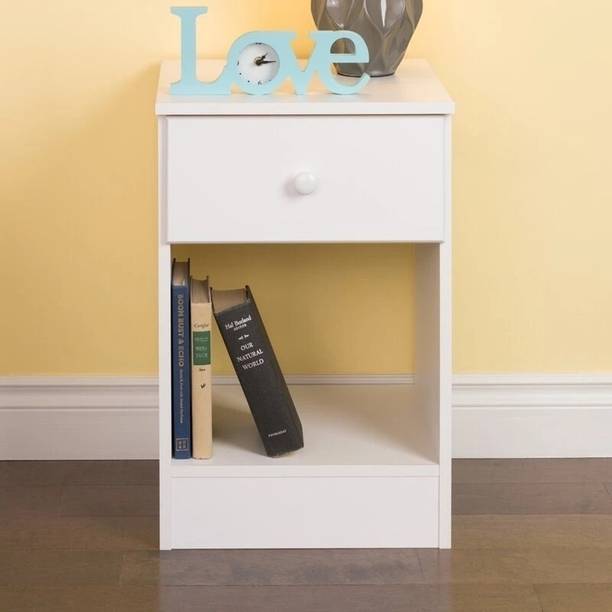 UNITEK FURNITURE 1 Drawer And 1 Self Storage, Side Table, Night Stand Engineered Wood Side Table