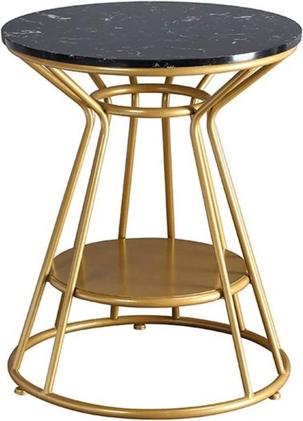 Smarts collection Side Table, End Tables Corner Table Living Room(Black-Golden) Metal Side Table
