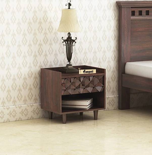 Ganpati Arts Sheesham Wood Raj Bedside Table For Bedroom/Wooden End/Nightstand Lamp Table Solid Wood Side Table