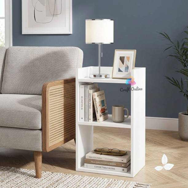 CraftOnline CraftOnline Side Table, Engineered Wood, 3-Tier Open Shelves, Compact Design. Engineered Wood Side Table