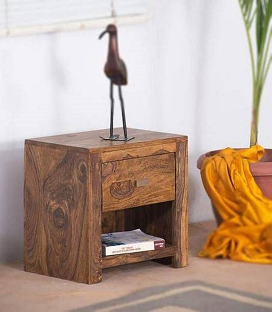 GOYALINTERIOR Sheesham Wood Bedside Table For Bedroom/Wooden End/Nightstand Lamp Table Solid Wood Bedside Table