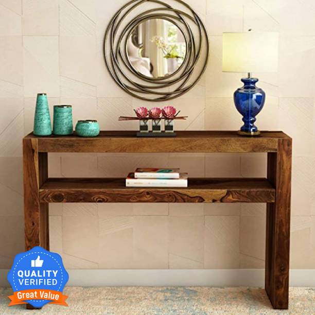 Douceur Furnitures Solid Sheesham Wood Side Table Set For Living Room / Hotel / Bed Room. Solid Wood Console Table