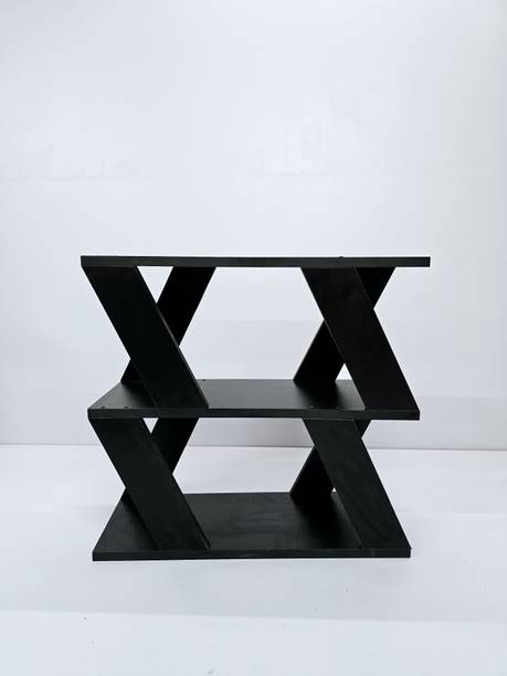 HVN INTERNATIONAL Stylish And Modern Zigzag Shelf Unit Is Perfect Engineered Wood Corner Table