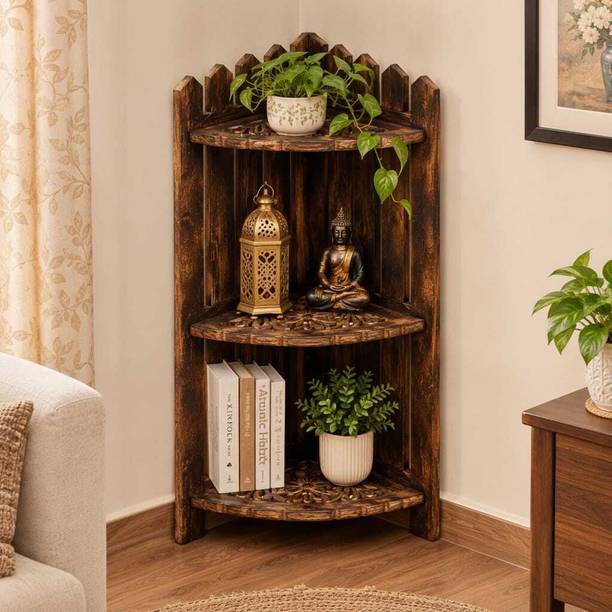 Nakkaash brown table Solid Wood Side Table