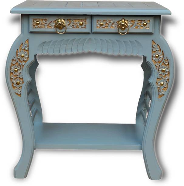 manzees Wooden Bed Side Table with Drawers |Living Room Side Table | Coffee Table Solid Wood Side Table