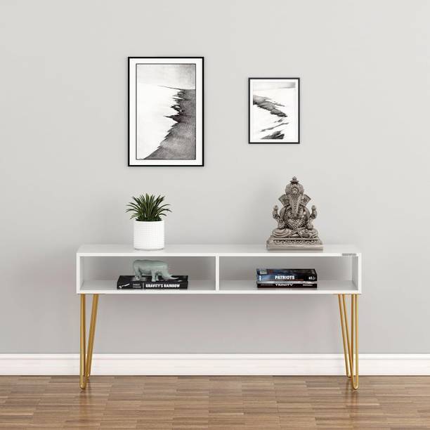 REDWUD Huxley Metal Side Table Engineered Wood Console Table