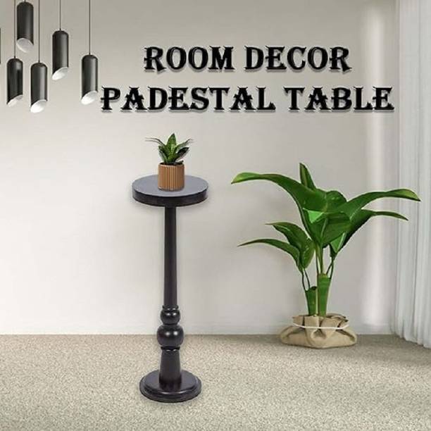 OnlineCraft Pedestal Design Stool for Bed Side Sofa Side Drink Table Nightstand Engineered Wood Side Table